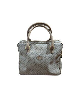 Vintage Flavi Vismano Italian Made Monogrammed Handbag With Leather Handles